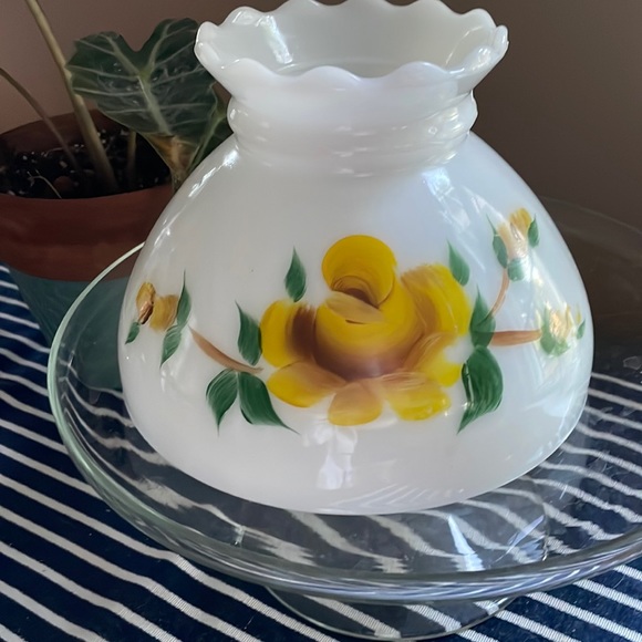 Dining Vintage Hand Painted Glass Lamp Shade Poshmark